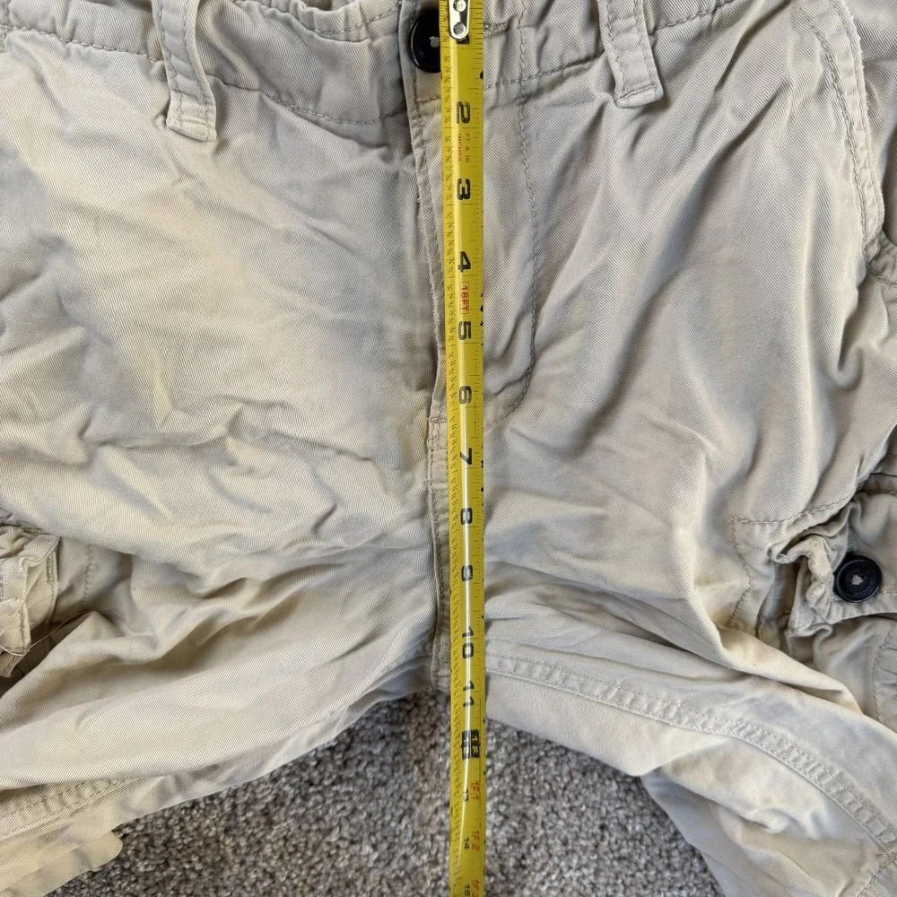 Y2K American Eagle Outfitters Baggy Cargo Shorts Mens 30 Beige Classic Casual
